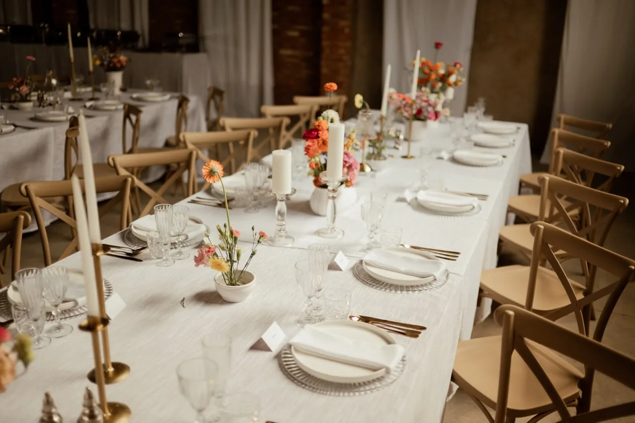 Long table candle styling for elegant events